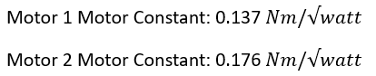 Motor One, Motor Two Constant